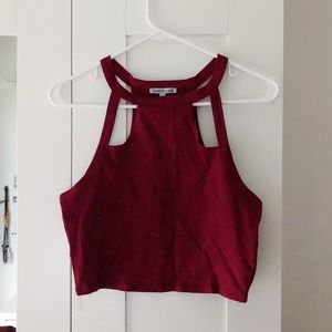 Charlotte Russe Maroon Crop Halter Top